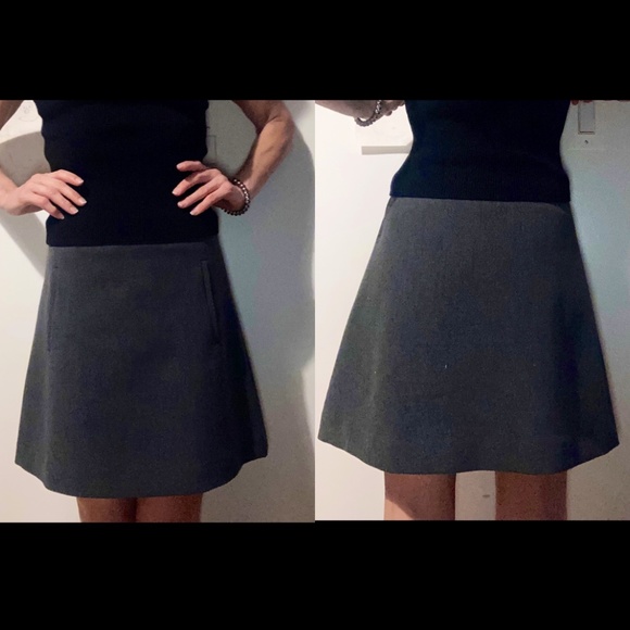 NWT C.Wonder Gray A-Line Stretch Crepe Mini Career Skirt Womens Sz 4 - Picture 1 of 5